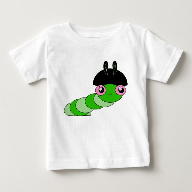 Camiseta Para Bebê Cuja lagarta (Frente)