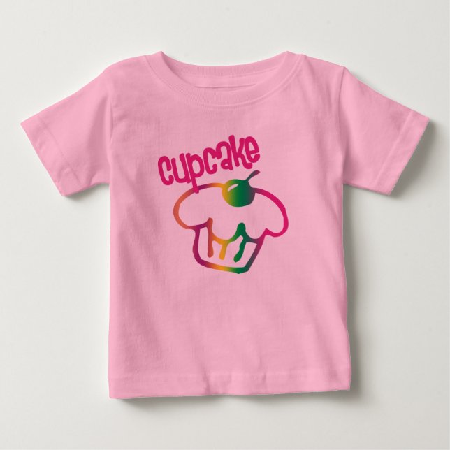 Camiseta Para Bebê Cupcake (Frente)