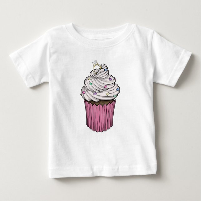 Camiseta Para Bebê Cupcake de proposta doce (Frente)