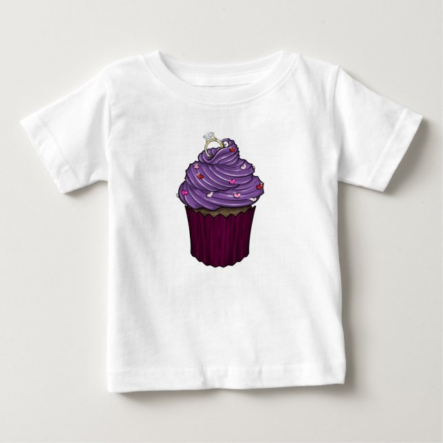 Camiseta Para Bebê Cupcake de proposta doce (Frente)