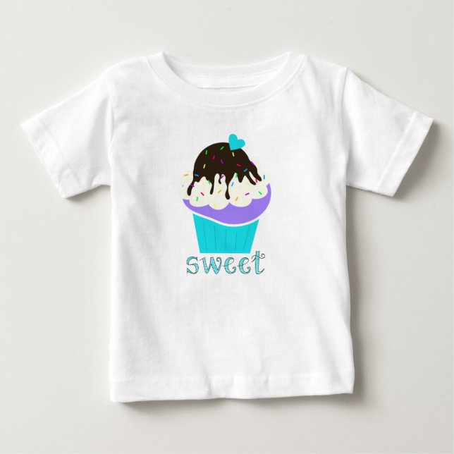 Camiseta Para Bebê Cupcake Doce (Frente)