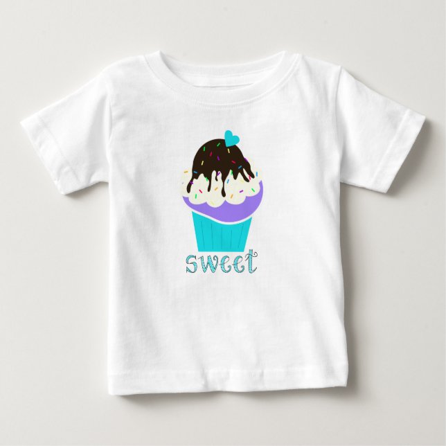 Camiseta Para Bebê Cupcake Doce (Frente)