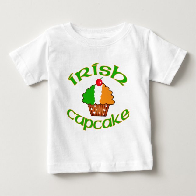 Camiseta Para Bebê Cupcake irlandês (Frente)