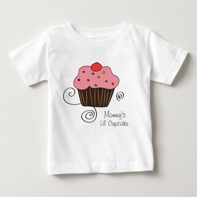 Camiseta Para Bebê Cupcake mamãe (Frente)