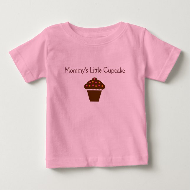 Camiseta Para Bebê Cupcake mamãe - roupa de criança adorável (Frente)