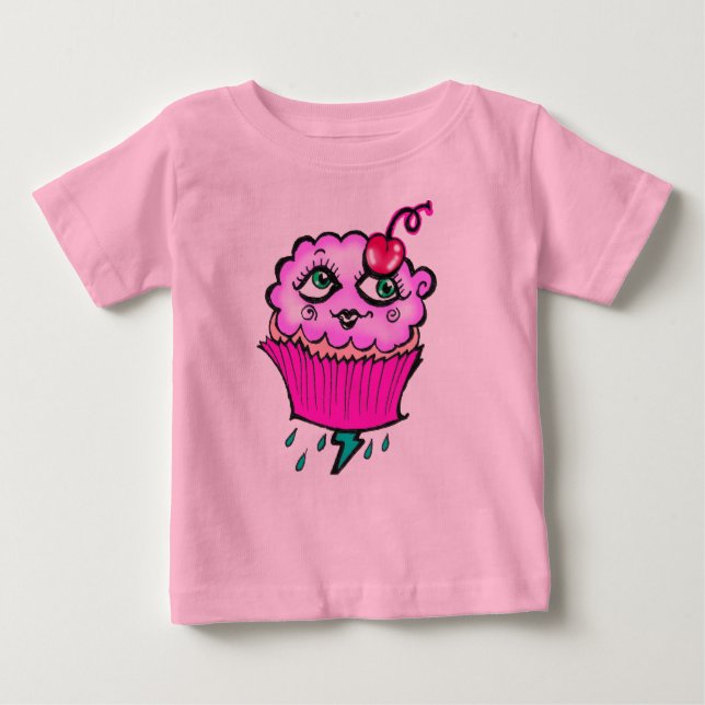 Camiseta Para Bebê Cupcake Nublado Baby Tutu Romper (Frente)