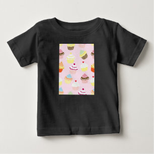 Camiseta Para Bebê Cupcakes