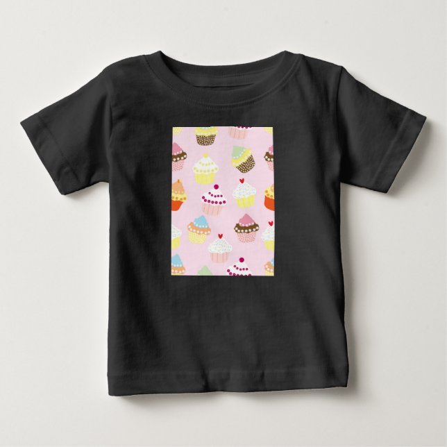 Camiseta Para Bebê Cupcakes (Frente)