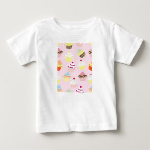 Camiseta Para Bebê Cupcakes