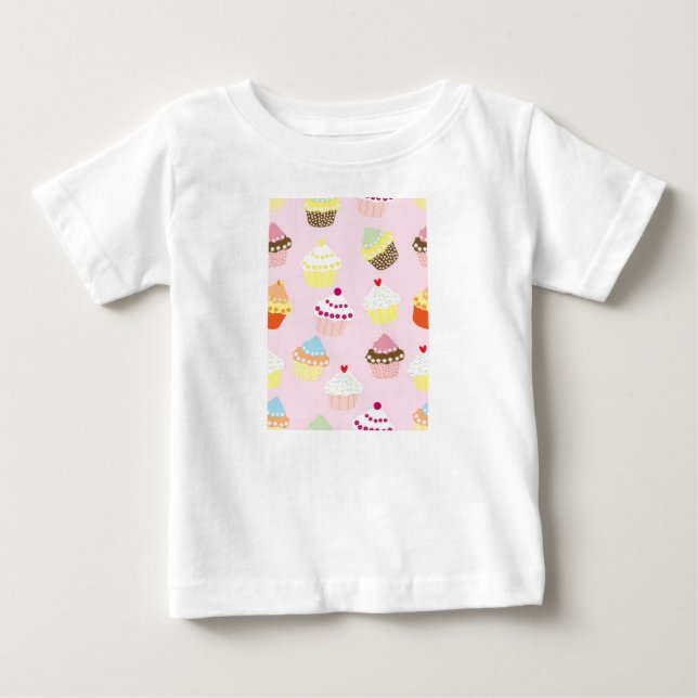 Camiseta Para Bebê Cupcakes (Frente)