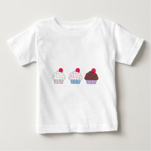 Camiseta Para Bebê Cupcakes