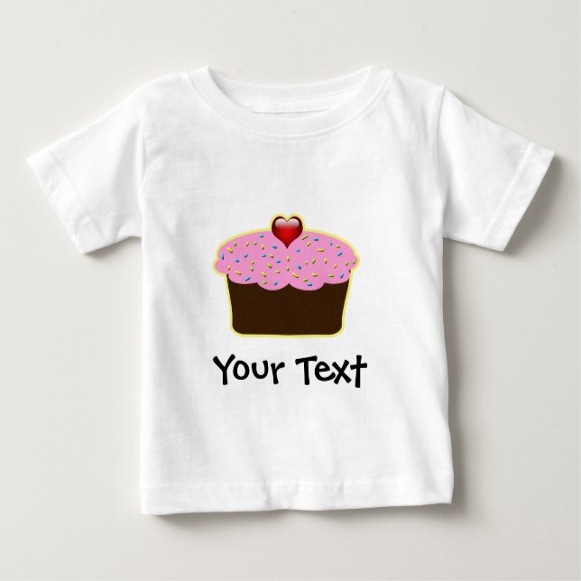 Camiseta Para Bebê Cupcakes bonitos (Frente)