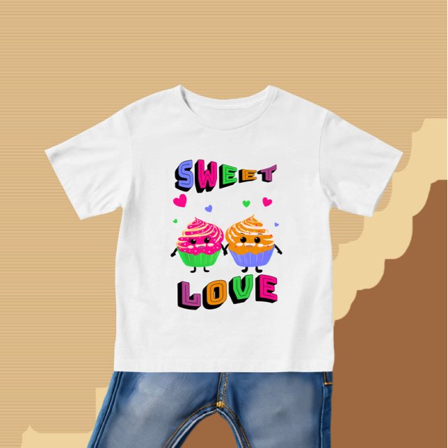 Camiseta Para Bebê Cupcakes bonitos (Criador carregado)