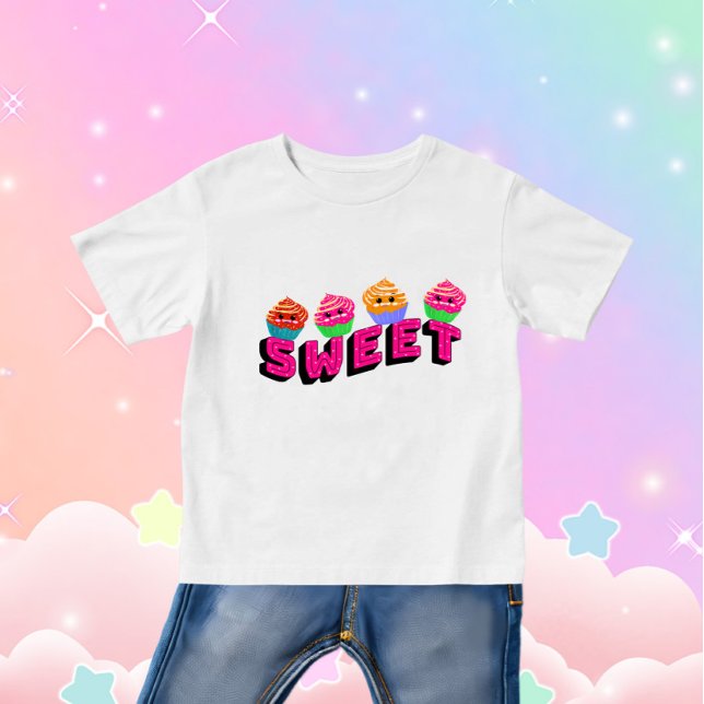 Camiseta Para Bebê Cupcakes bonitos (Criador carregado)
