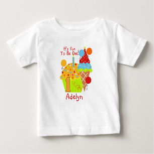 Camiseta Para Bebê Cupcakes e divertimento do sorvete a ser um