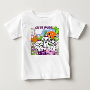 Camiseta Para Bebê Cuppies E Flores