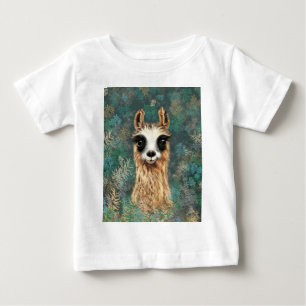 Camiseta Para Bebê Curioso Baby Llama - Bonito - Sorria