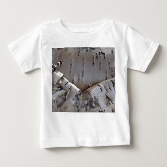 Camiseta Para Bebê Curly Birch Bark Tree Rustic (Frente)