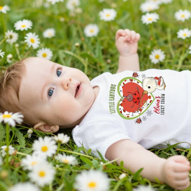Camiseta Para Bebê Custom Little Lady Lucky Charm Baby T-Shirt  (Custom Little Lady Lucky Charm Baby T-Shirt)