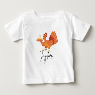 Camiseta Para Bebê Custom Name Baby Thanksgiving Shirt