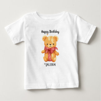 Camiseta Para Bebê Custom Name Happy Birtday