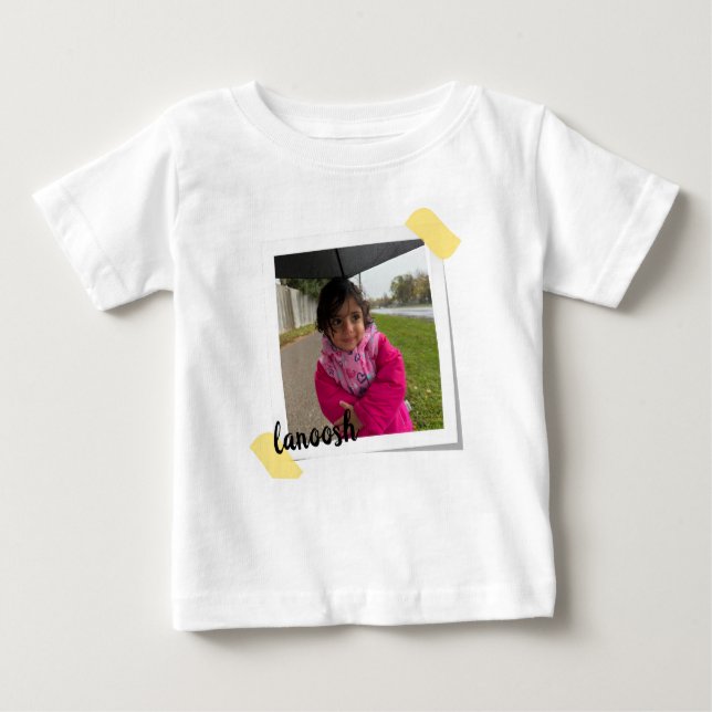 Camiseta Para Bebê Custom Photo & Name Kids T-Shirt (Frente)