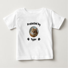 Camiseta Para Bebê Custom Proctected by Cat, Personalized Cat Name