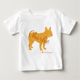 Camiseta Para Bebê Customizable French Bulldog Pastel Orange Frenchie