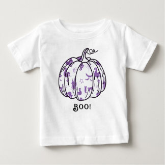 Camiseta Para Bebê Cuta e Roxo Púrpura Jack-O’-Lanterna