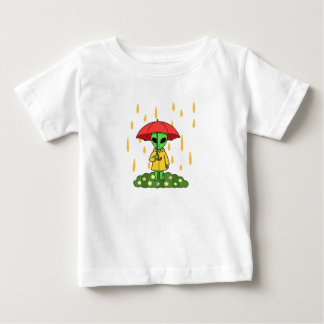 Camiseta Para Bebê Cute Alien With Umbrella Kawaii Space Character
