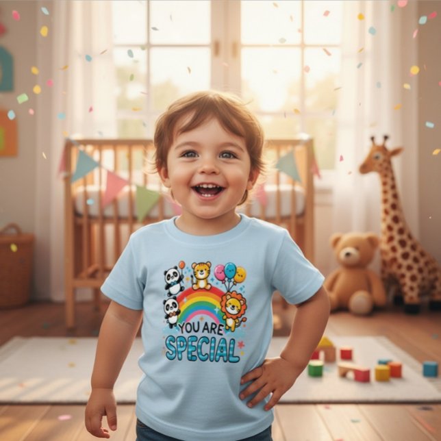 Camiseta Para Bebê Cute Animals Rainbow Special Toddler Infant (Criador carregado)