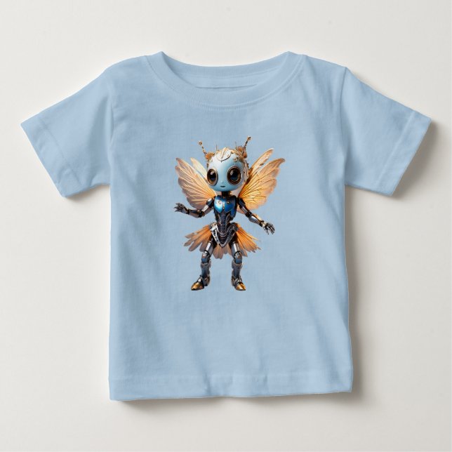 Camiseta Para Bebê Cute Ant Girl Dancing Robot Pixie (Frente)