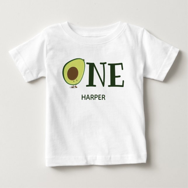 Camiseta Para Bebê Cute Avocado Um Nome (Frente)