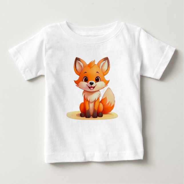 Camiseta Para Bebê Cute Baby Fox – Adorable Kids T-Shirt Design (Frente)