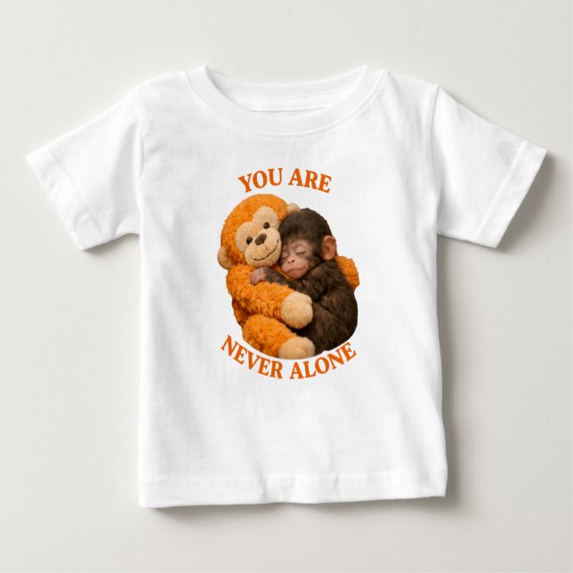 Camiseta Para Bebê Cute Baby Monkey Punch with plush monkey -  (Frente)