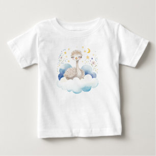 Camiseta Para Bebê Cute Baby Ostrich na Lua -