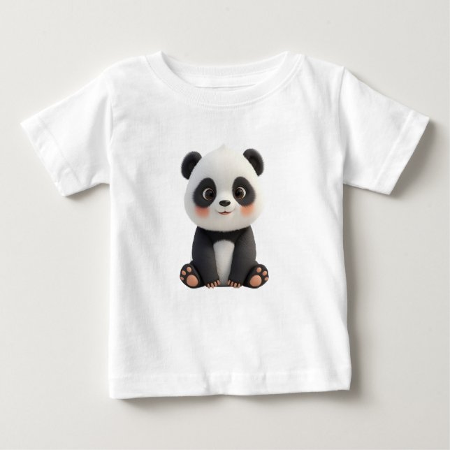 Camiseta Para Bebê Cute Baby Panda T-Shirt (Frente)
