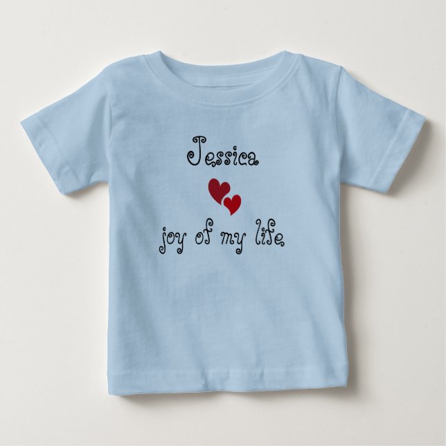 Camiseta Para Bebê Cute Baby T-Shirt - Nome e texto editáveis (Frente)