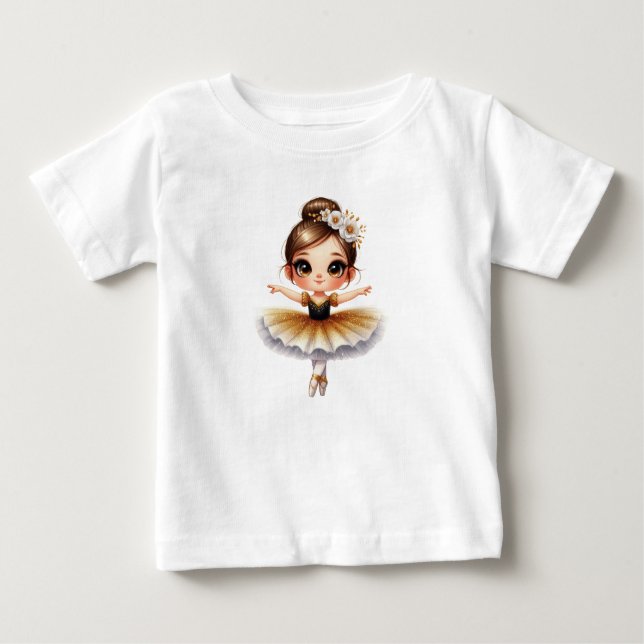 Camiseta Para Bebê Cute Ballerina (Frente)