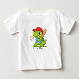 Camiseta Para Bebê Cute Baseball Dinosaur T-Rex Sports T-Shirt