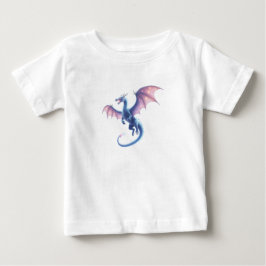 Camiseta Para Bebê Cute Blue Fairytale Magic Dragon Cartoon