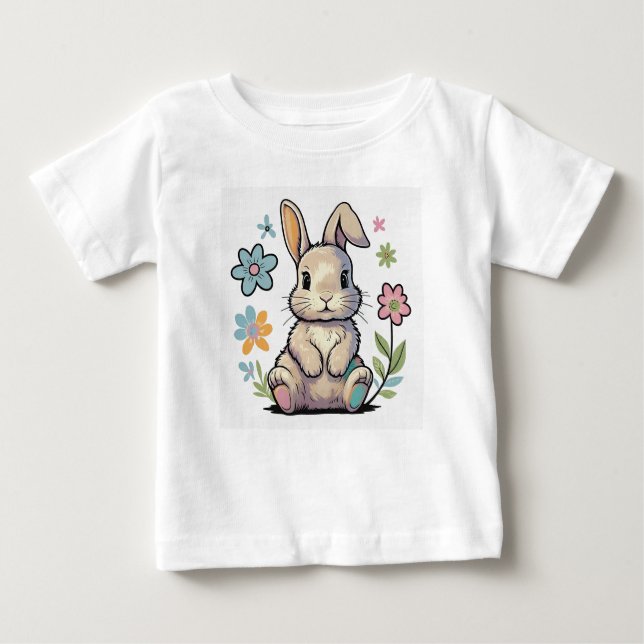 Camiseta Para Bebê Cute bunny shirt for your kid (Frente)