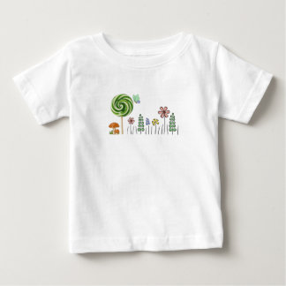 Camiseta Para Bebê Cute Candy Garden Illustration. Baby Fine Jersey T