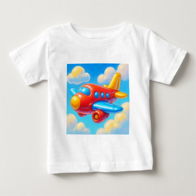 Camiseta Para Bebê Cute Cartoon Airplane (Frente)