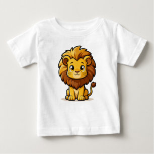 Camiseta Para Bebê Cute Cartoon Lion with Big Mane