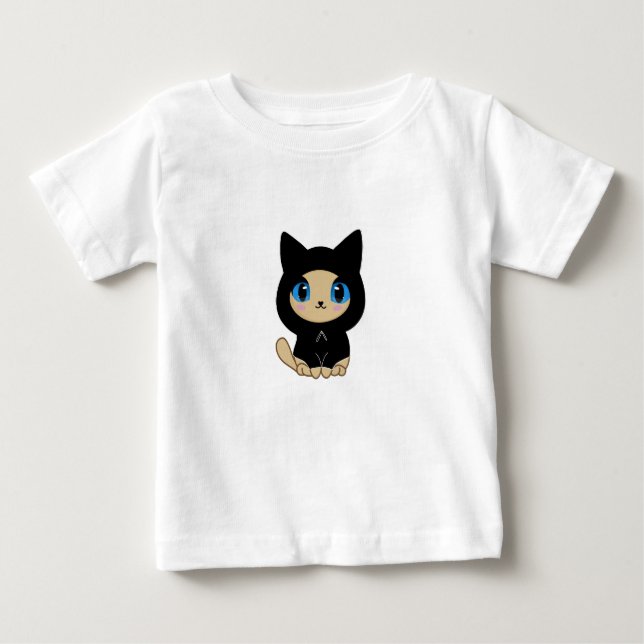 Camiseta Para Bebê Cute Cat (Frente)