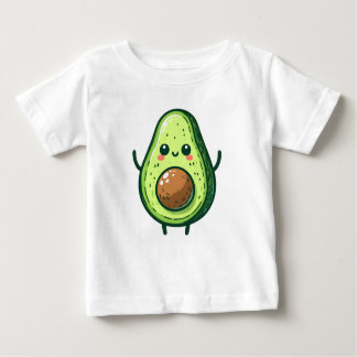 Camiseta Para Bebê Cute Chibi Avocado