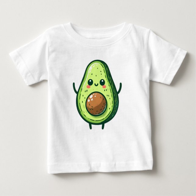 Camiseta Para Bebê Cute Chibi Avocado (Frente)