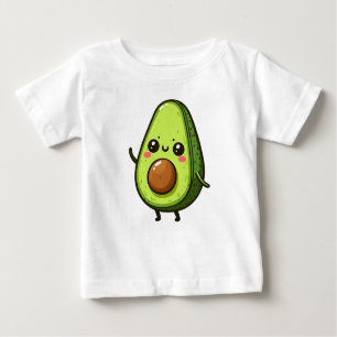 Camiseta Para Bebê Cute Chibi Avocado