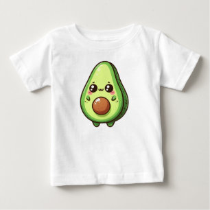 Camiseta Para Bebê Cute Chibi Avocado